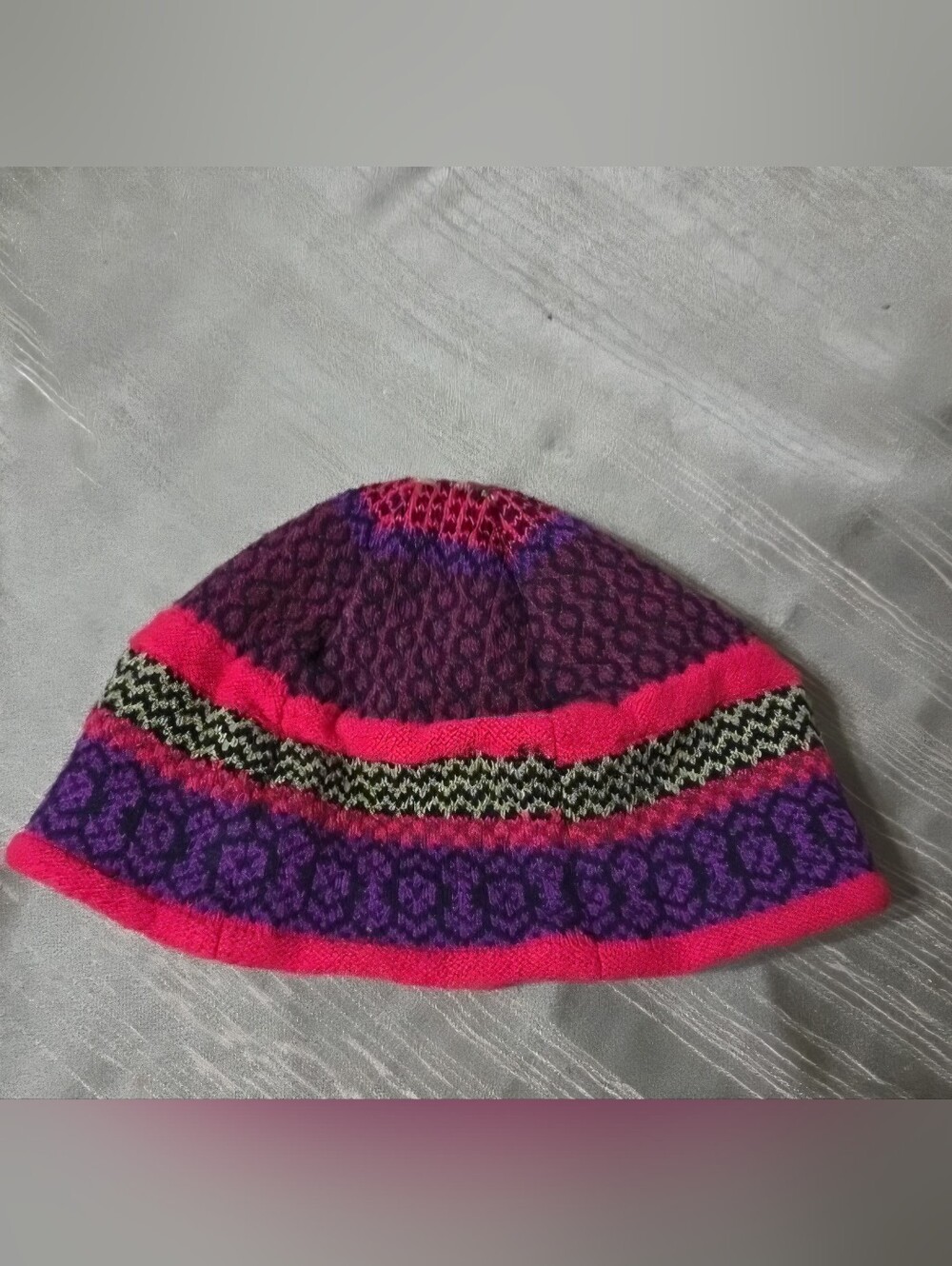 Solmate Socks Beanie Hat Hippie Upcycled USA One Size Nordic Fair Isle Jacquard